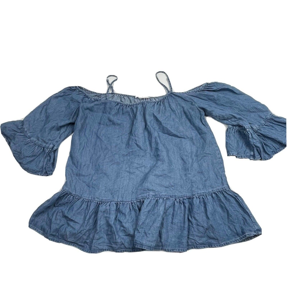 BeachLunchLounge Oversized Women's Size Small Flare Sleeve Cold Shoulder Top
